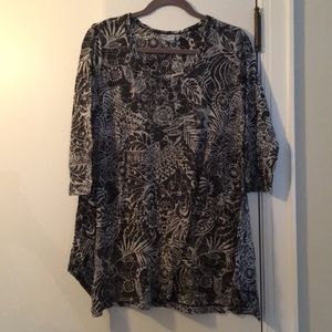 Prairie Cotton funky patterned top, size M